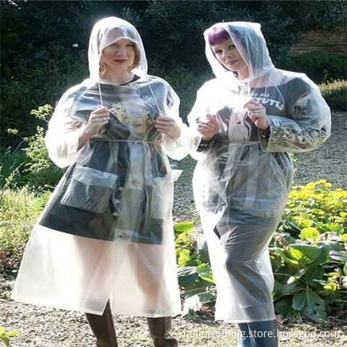 Customized size translucent adult pvc rainwear